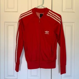 Red Adidas zip-up
